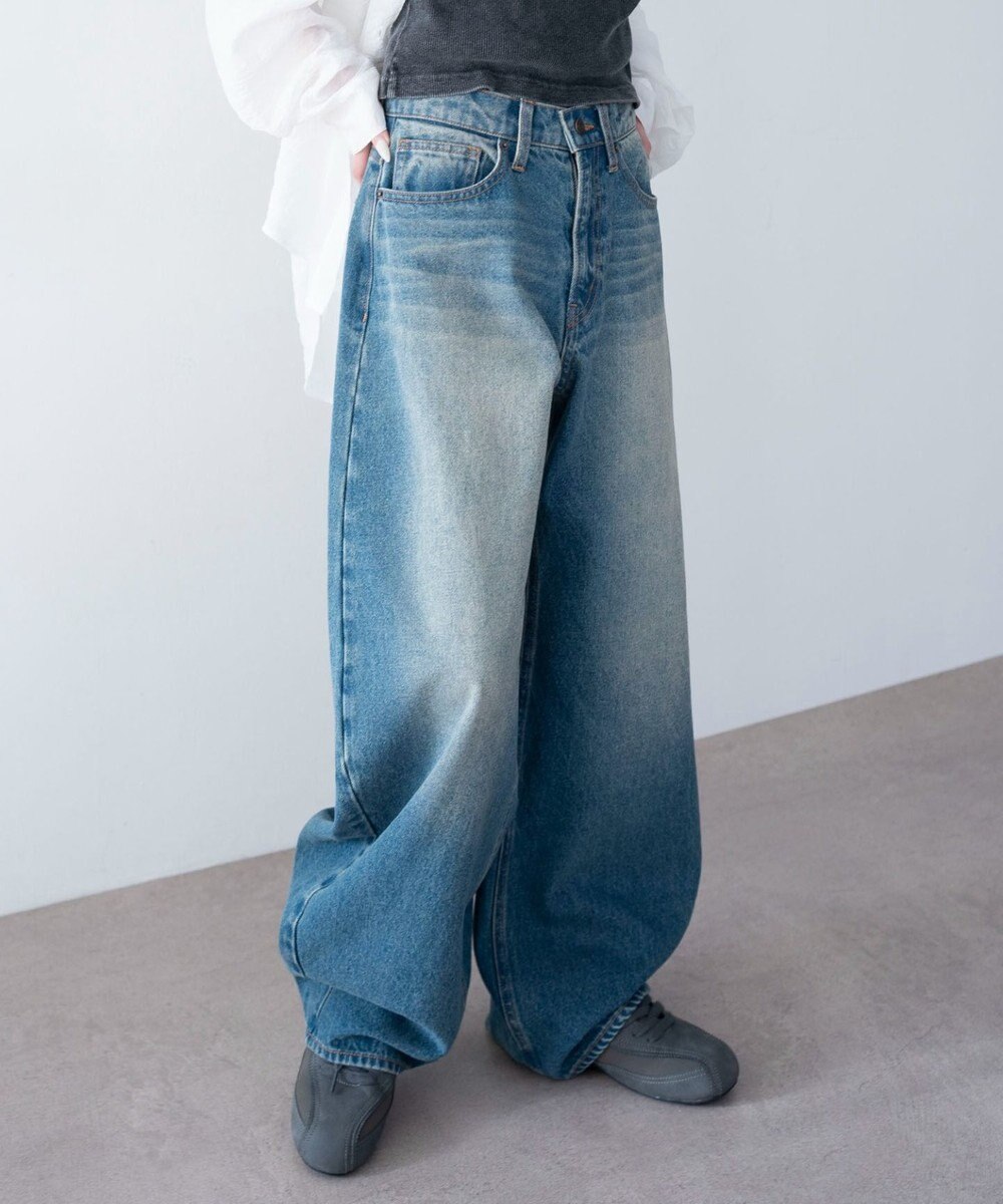 WEGO ワイドカーブデニムパンツ 
