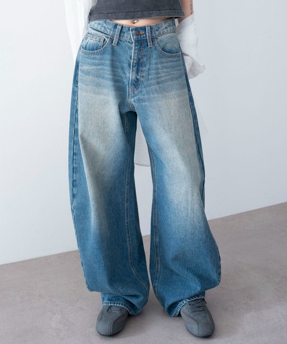 WEGO ワイドカーブデニムパンツ 