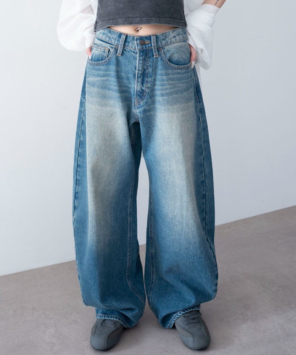 WEGO ワイドカーブデニムパンツ 