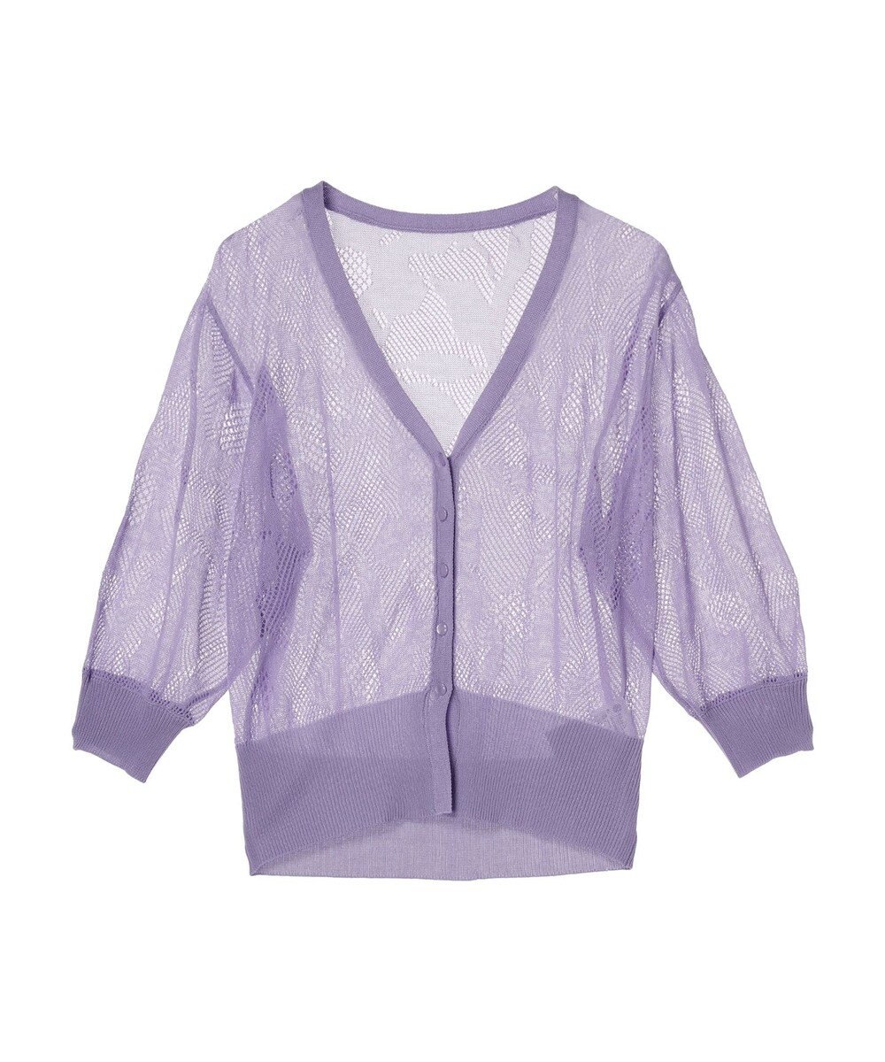 earth music&ecology 花柄シアーカーディガン 