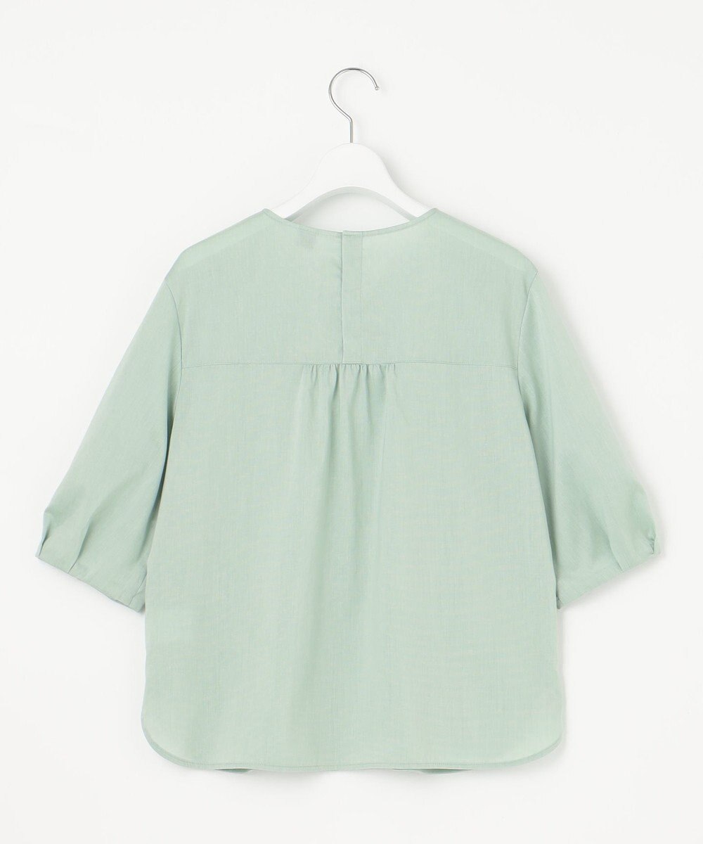 J.PRESS LADIES 【洗える】ラミーポプリン クルーネック ブラウス 