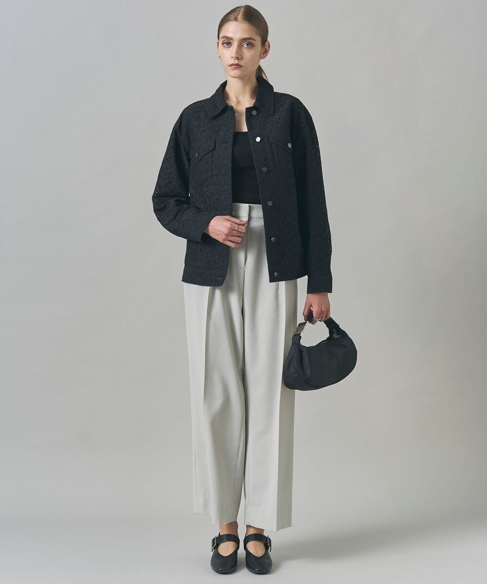 ICB 【UVカット・洗える】ウール2WAYストレッチ ワイドパンツ 