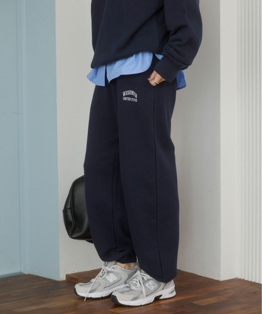 WEGO 【ANGIE VINTAGE】ワンポイント刺繍 裏毛 スウェットパンツ 