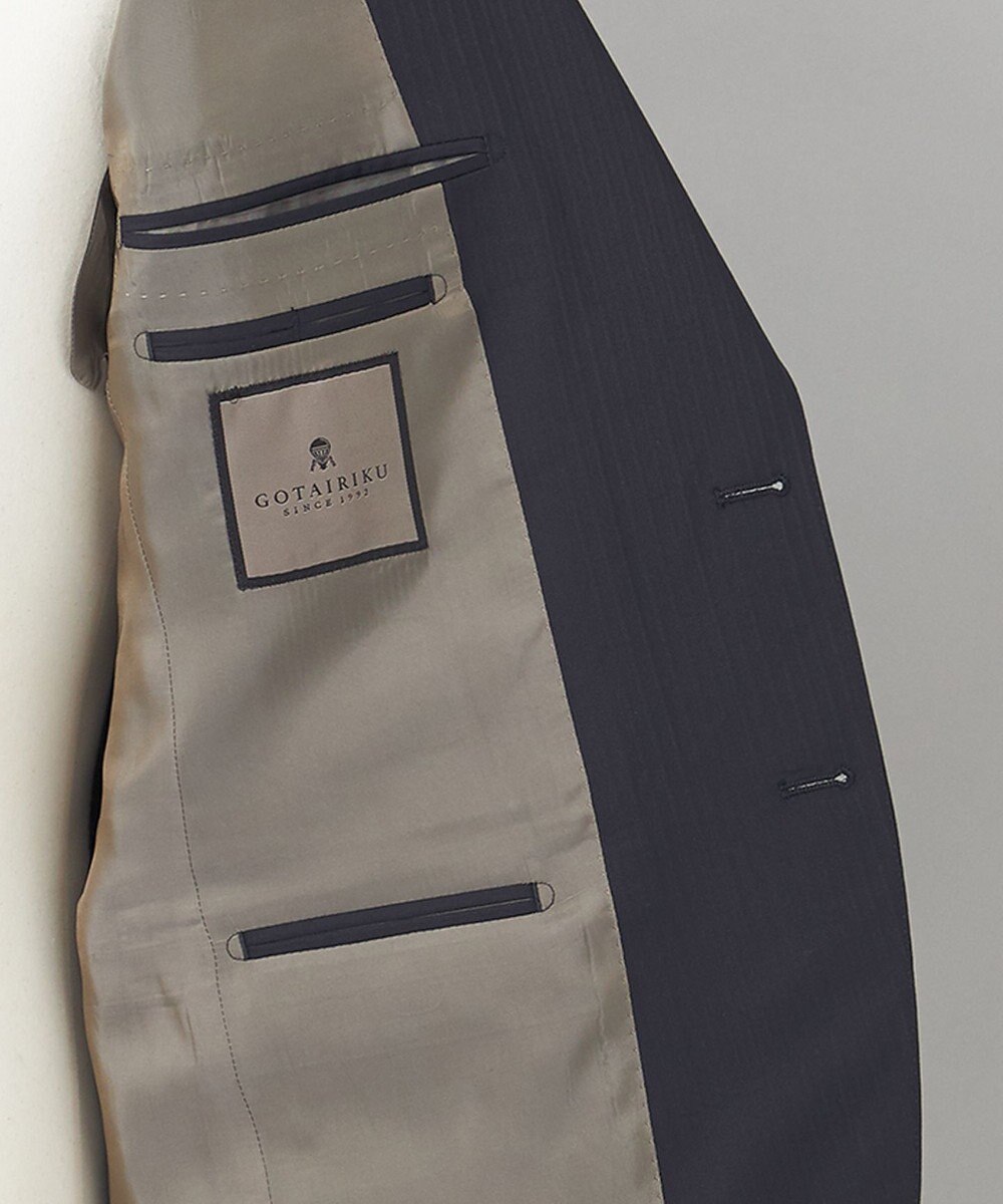 GOTAIRIKU 【御幸毛織】Superio160 ウールカシミヤ スーツ（ブラックストライプ） 