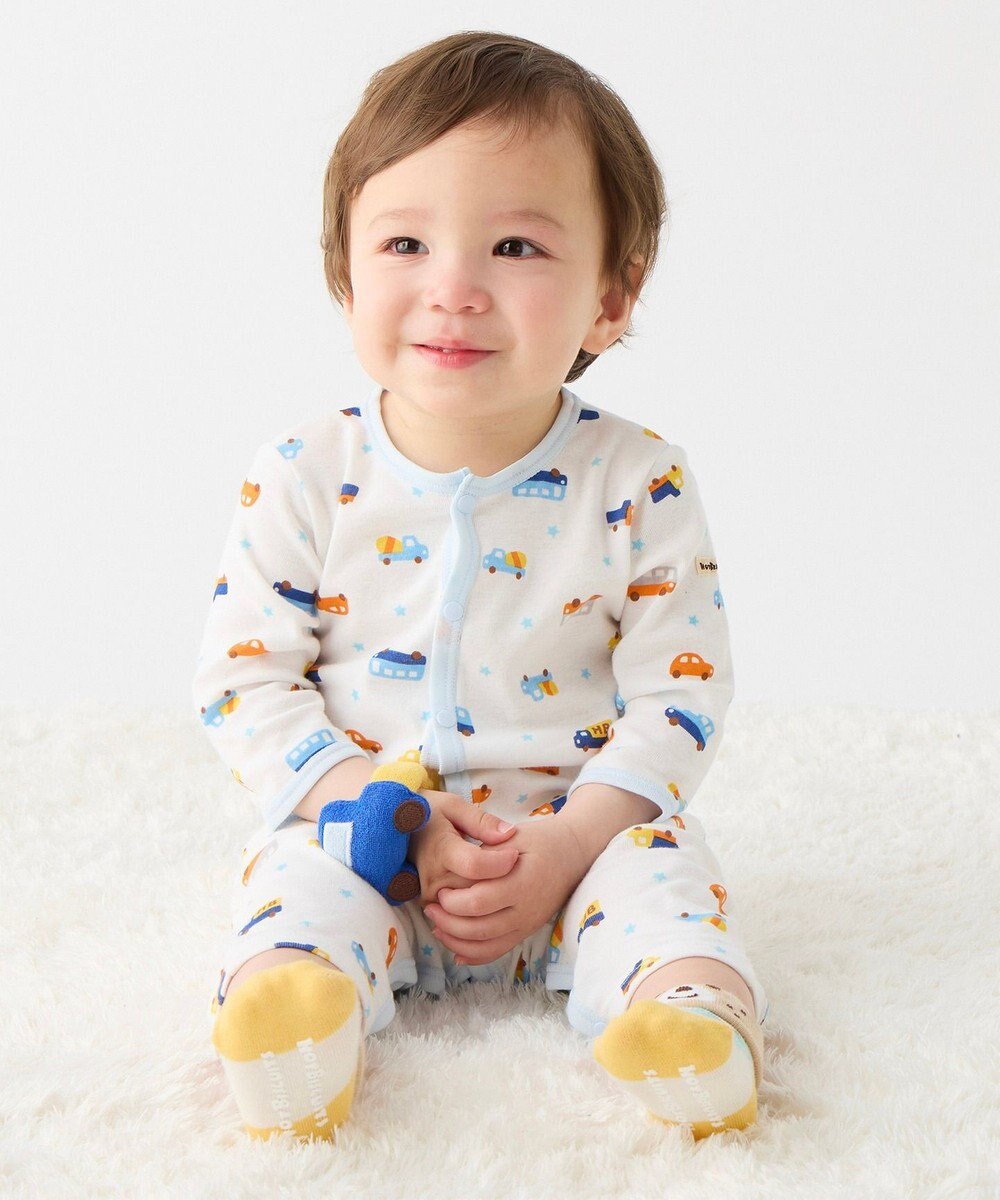 MIKI HOUSE HOT BISCUITS 【60-80cm】 フライス素材 カバーオール肌着 