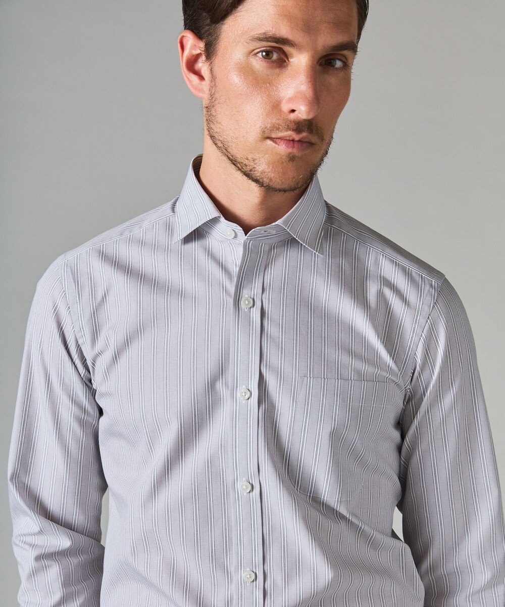 GOTAIRIKU 【形態安定】PREMIUMPLEATS_スモールワイドカラー 通年ドレスシャツ 