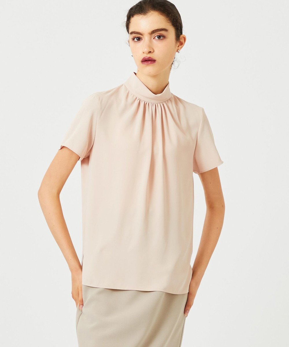 BEIGE， EVA / ハイネックハーフスリーブブラウス 