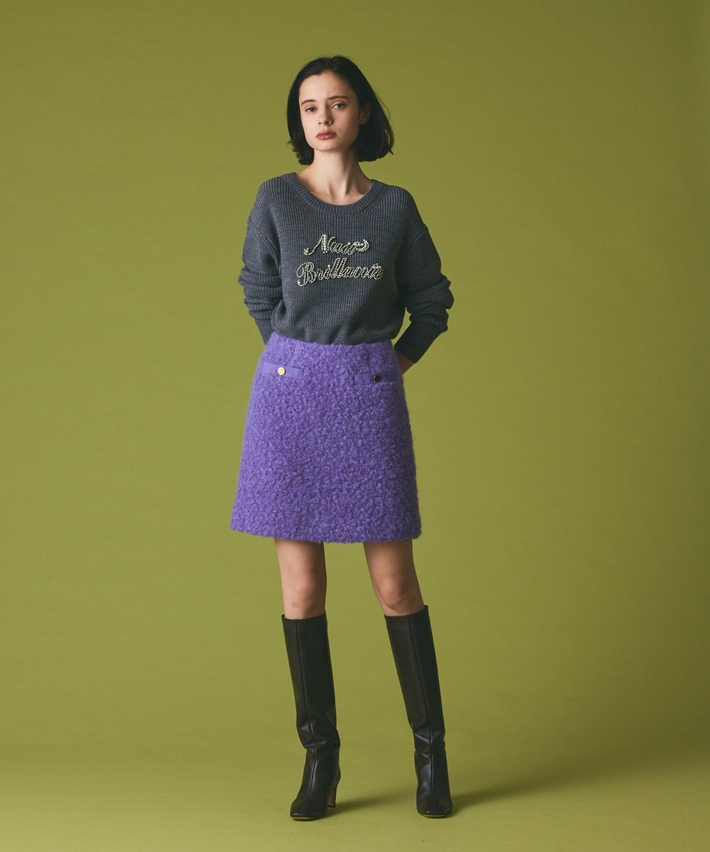 GRACE CONTINENTAL リングウールミニスカート 