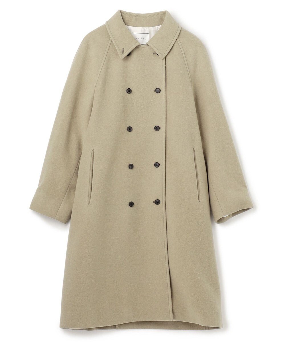BEIGE， 【VERY NaVY12月号掲載】LABBOCK / ウール混ラグランステンカラーコート 
