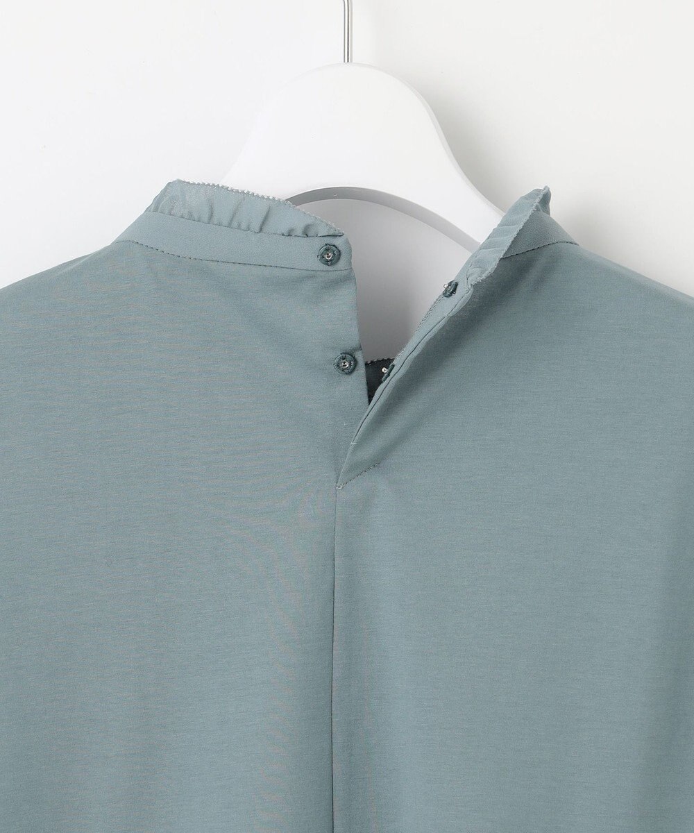 J.PRESS LADIES L プレーティングジャージー フリルネック カットソー 