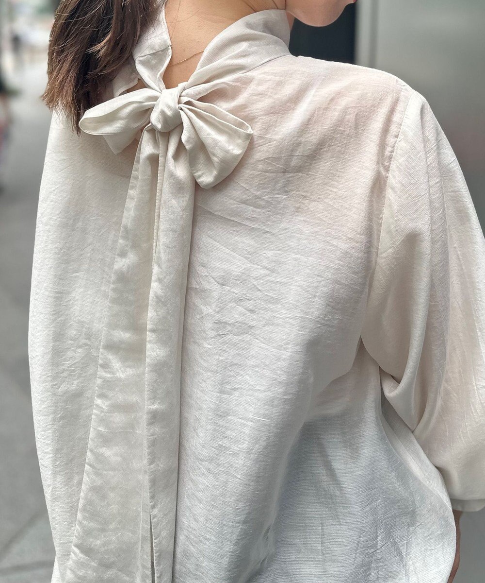 UNFILO イージーケア ボウタイ ブラウス 