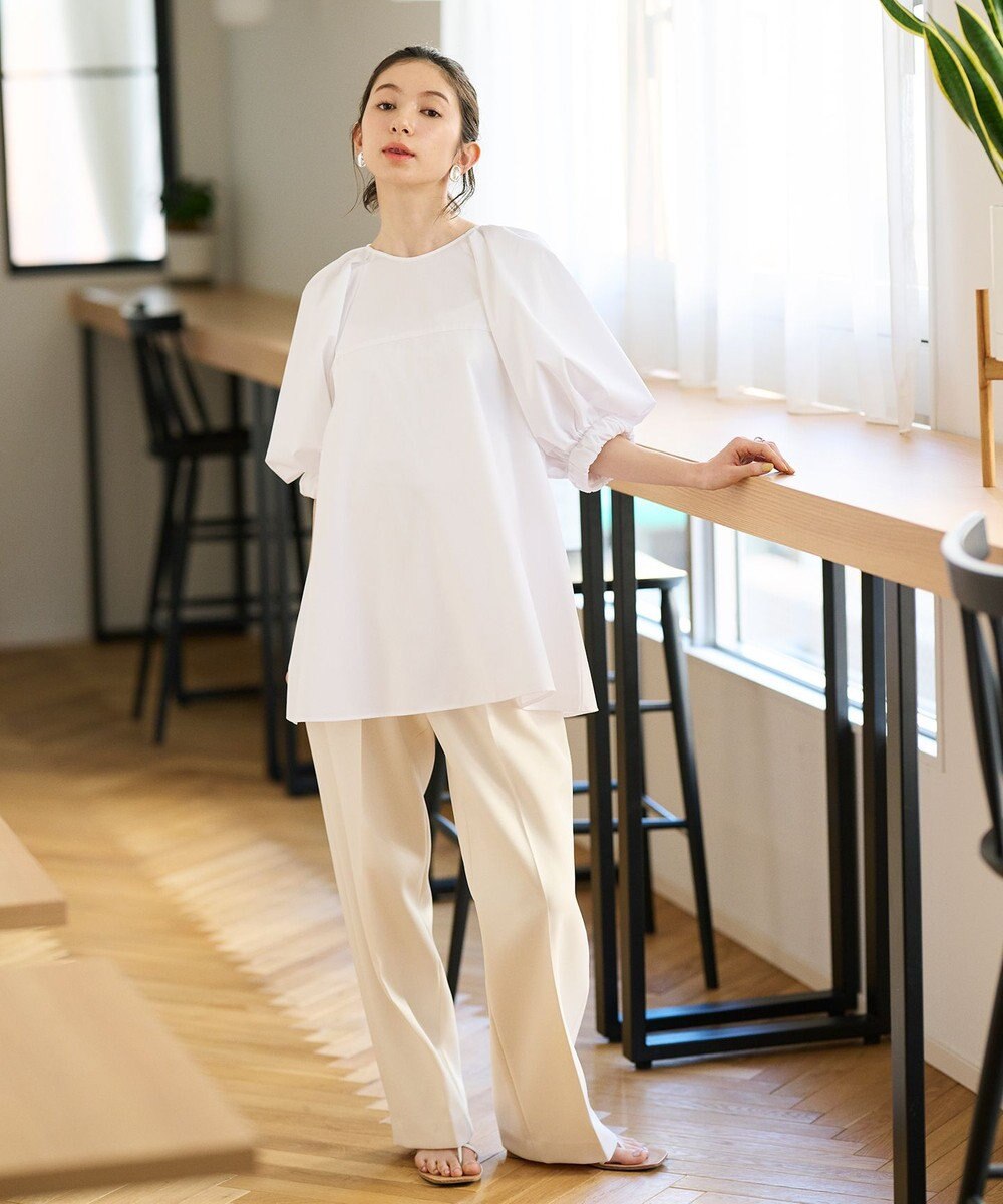 #Newans サークルスリーブAラインブラウス 