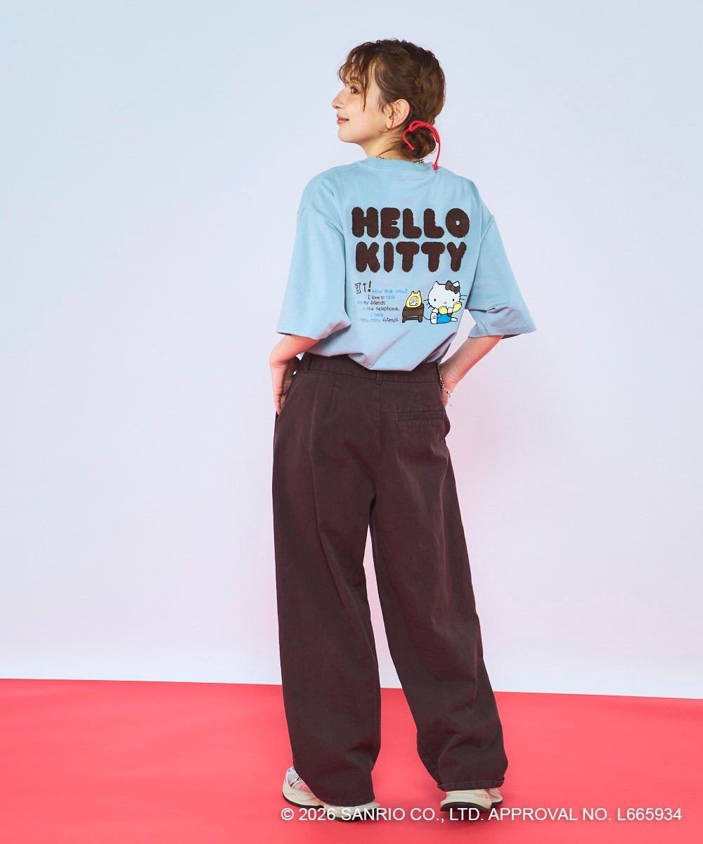 OP／FILA 【Ocean Pacific×ハローキティ】サガラ刺しゅうビッグTシャツ 