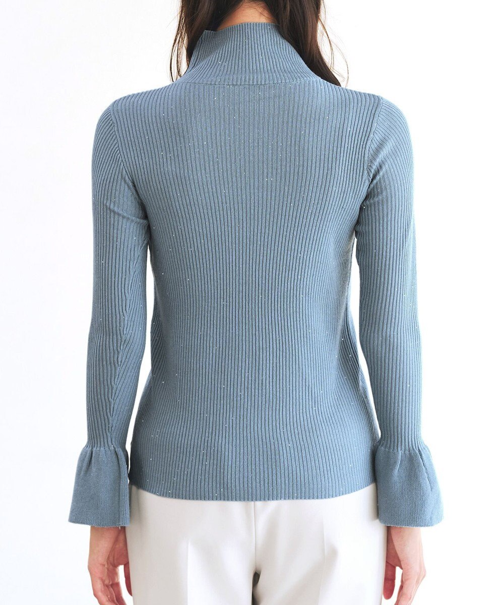 Tiaclasse 【洗える】スパンコールハイネックリブニットトップス 