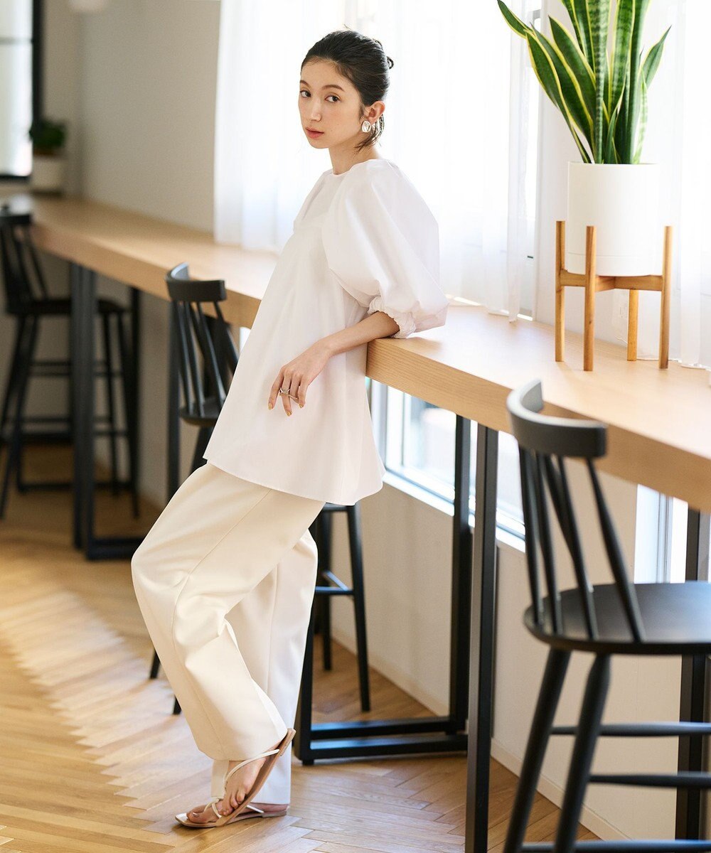 #Newans サークルスリーブAラインブラウス 