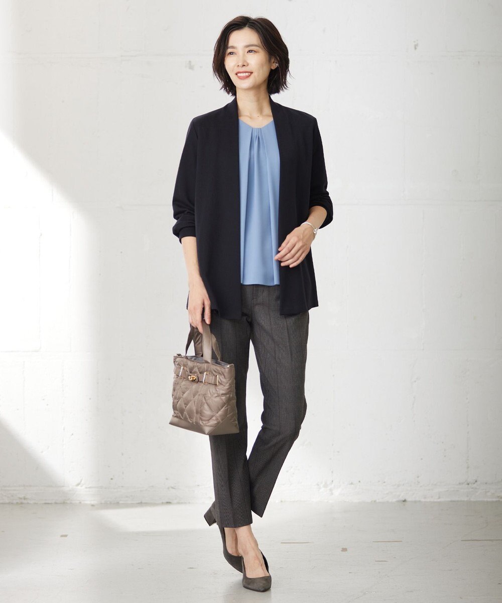 J.PRESS LADIES ストレッチジョーゼット Vネック カットソー 