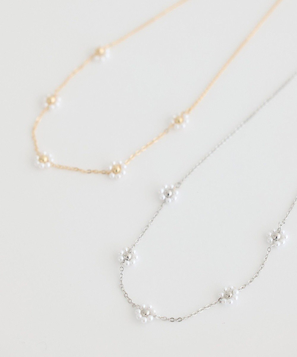 earth music&ecology ビーズフラワーネックレス 