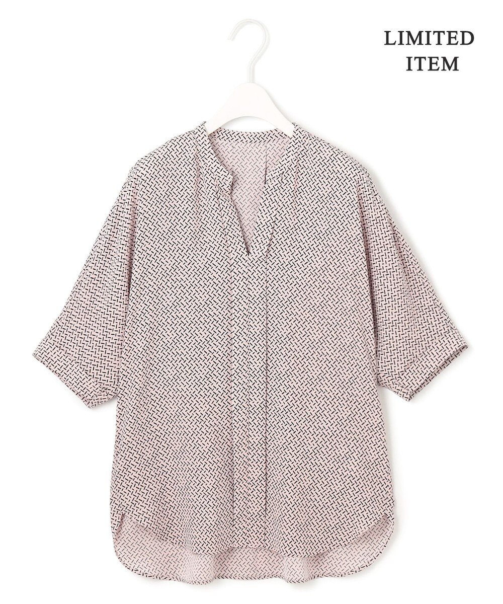 ICB 【人気のため新色追加・WEB限定・接触冷感・UVケア・速乾・洗える】BackSatinAmunzen 5分袖キーネックブラウス 