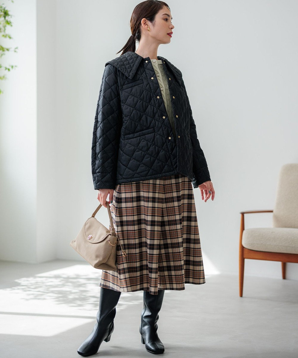 組曲 【WEB限定】ウールライクストレッチ フレアパンツ 