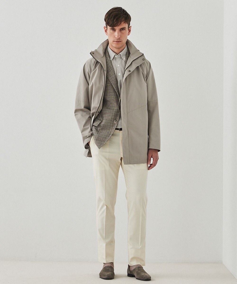 GOTAIRIKU 新柄【吸水速乾/ウォッシャブル】ノルマンディーリネン カーディガンジャケット＿グレンチェック柄 