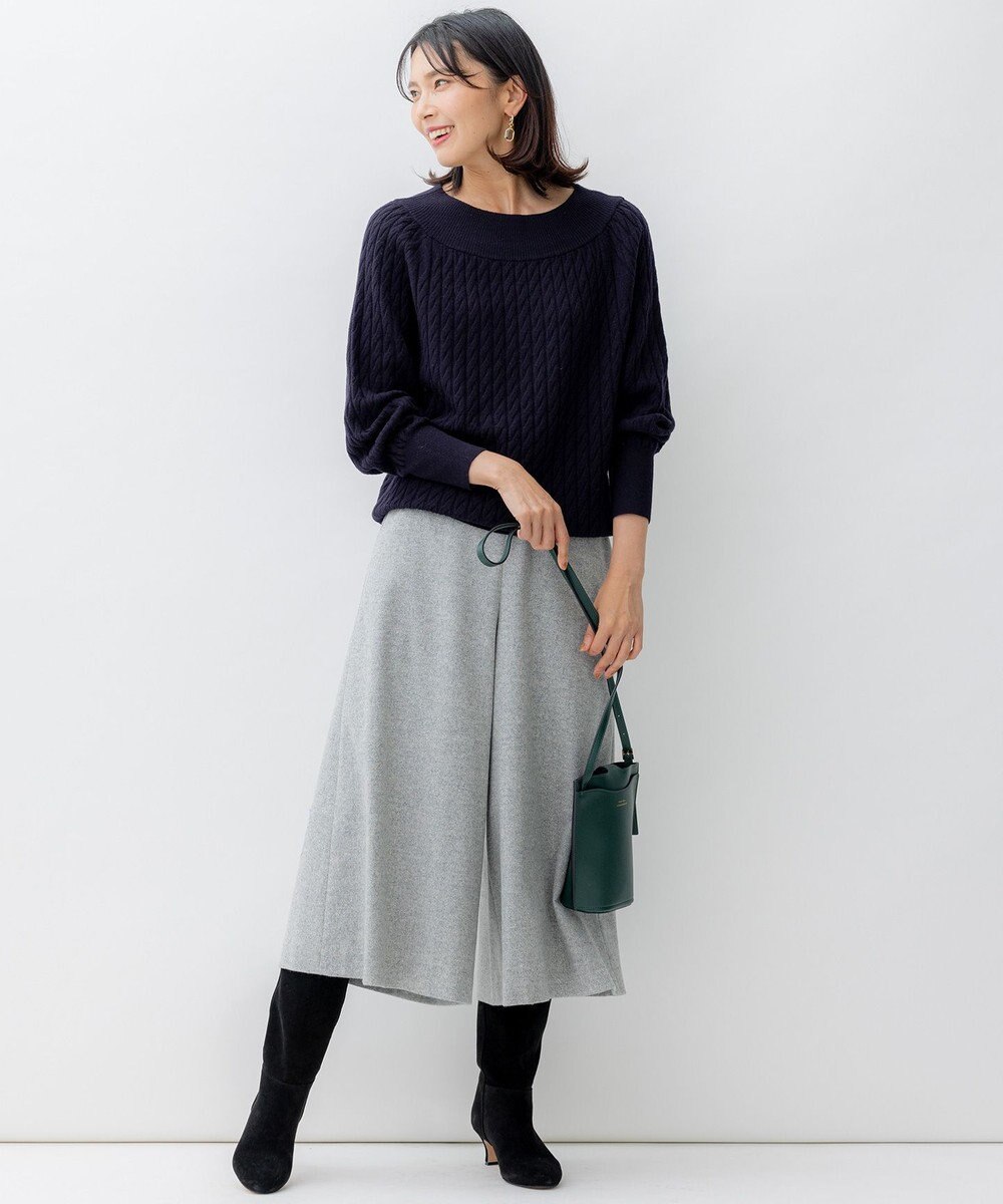 23区 シルクネップツイード ガウチョパンツ 