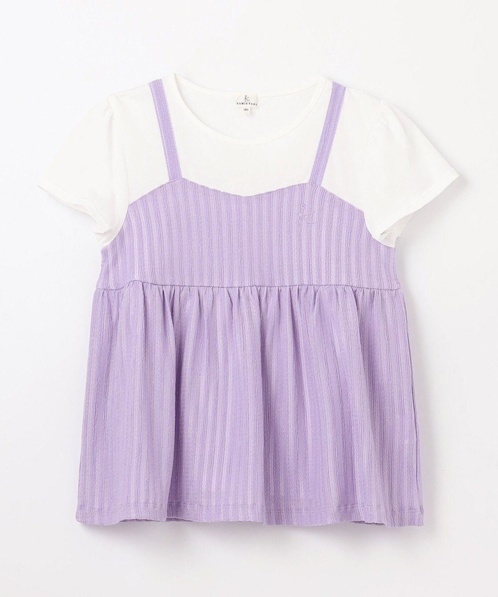 組曲 KIDS 【110-140㎝】レースカットソーコンビ チュニック 