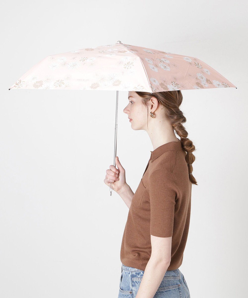 MOONBAT 【一級遮光/軽量】PAUL & JOE 晴雨兼用 日傘 折りたたみ傘 総柄クリザンテーム 遮熱 UV 