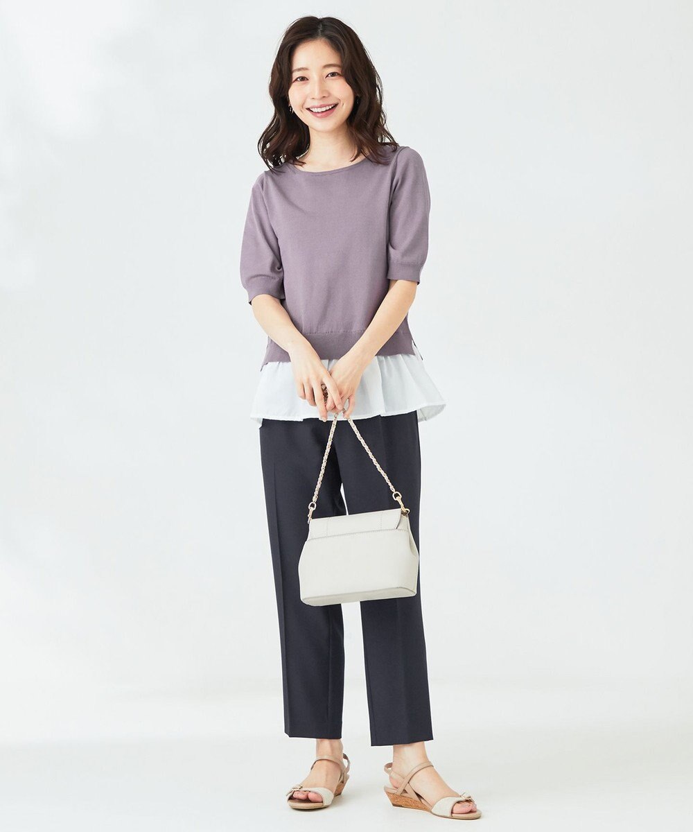 ANY SIS 【洗える】シャツテール ニットＴシャツ 