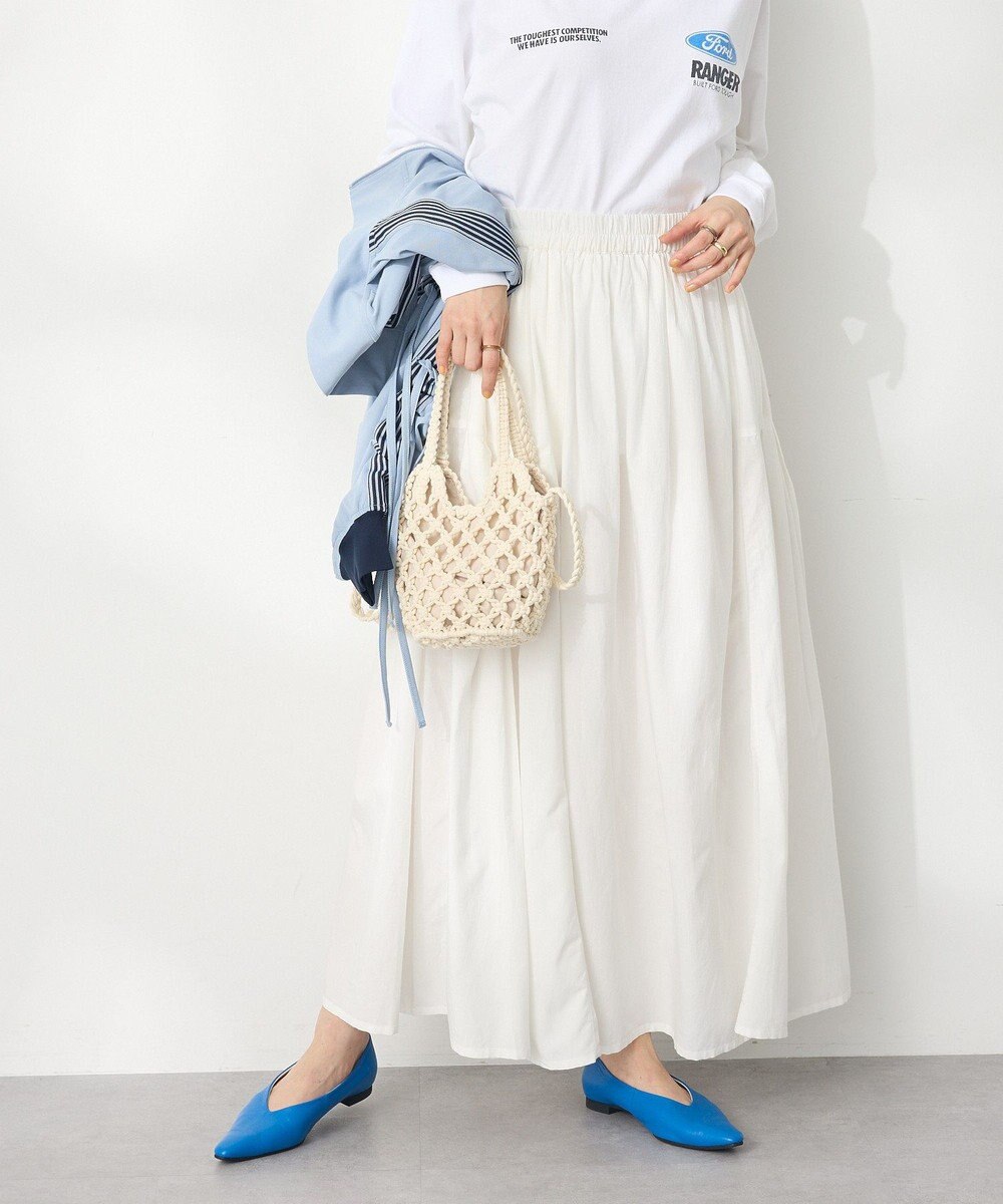 CRAFT STANDARD BOUTIQUE インド綿サイドタック切り替えスカート 