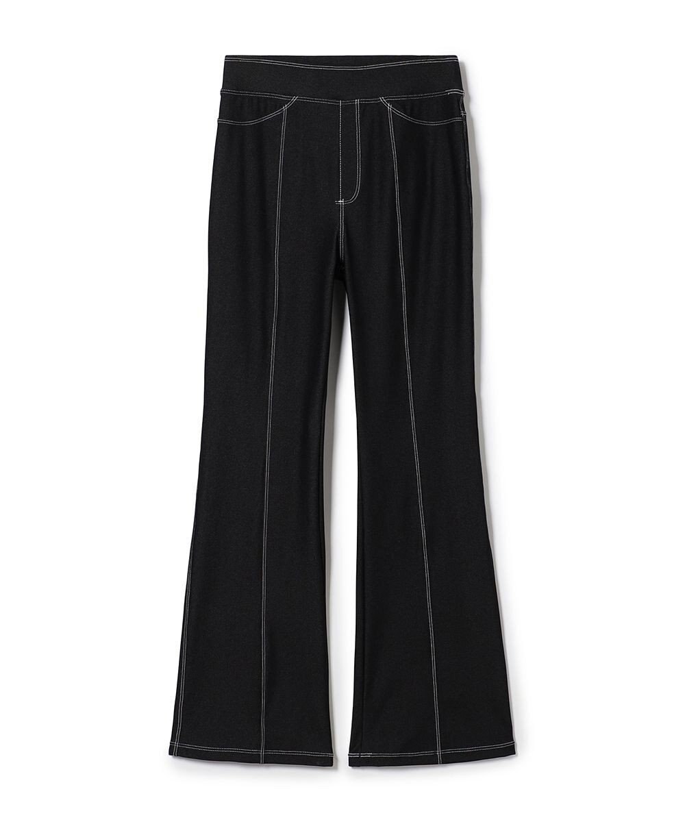 Chacott デニム調ブーツカットパンツ 