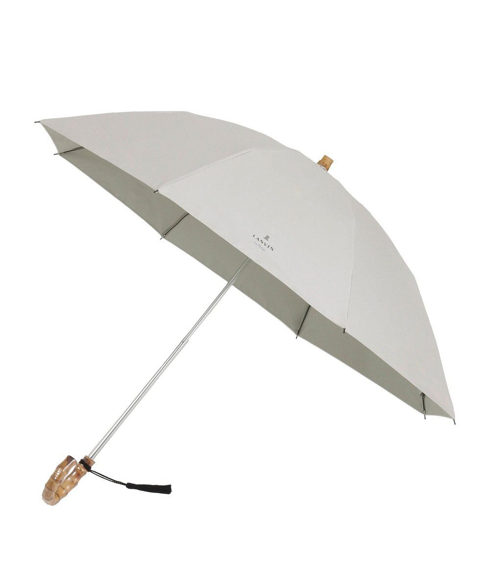 MOONBAT 【WEB限定】LANVIN en Bleu 晴雨兼用 折りたたみ傘 長傘(2WAY) プレーン×ロゴ刺繍 一級遮光 遮熱 UV 