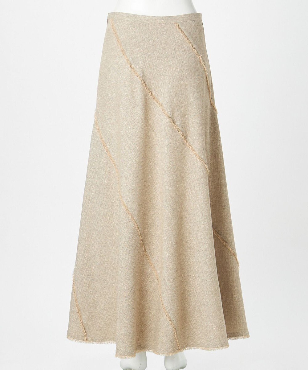 23区 【GOLD LABEL】リネンツイル フリンジ フレアスカート 