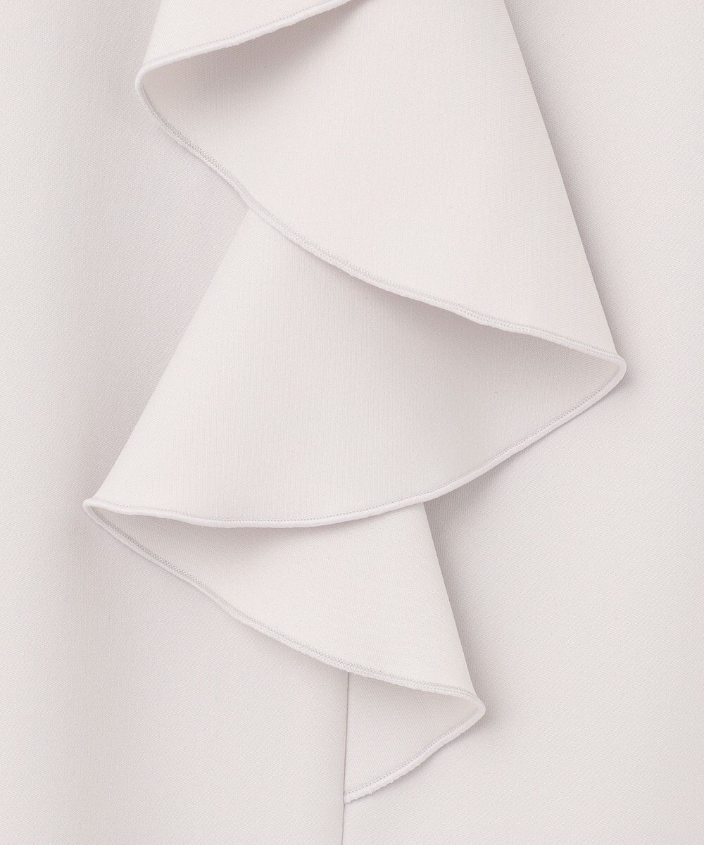 ICB 【洗える】シャイニースムース ドレープフリルカットソー 