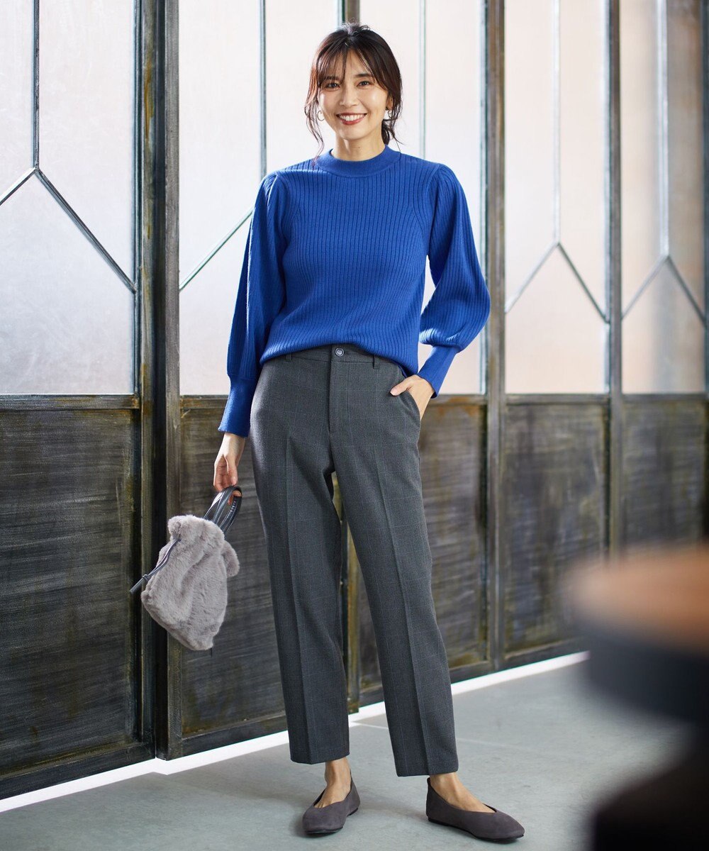 ANY L 【ウエストゴム/ストレッチ/裏起毛】シークレットウォーム　テーパードパンツ 