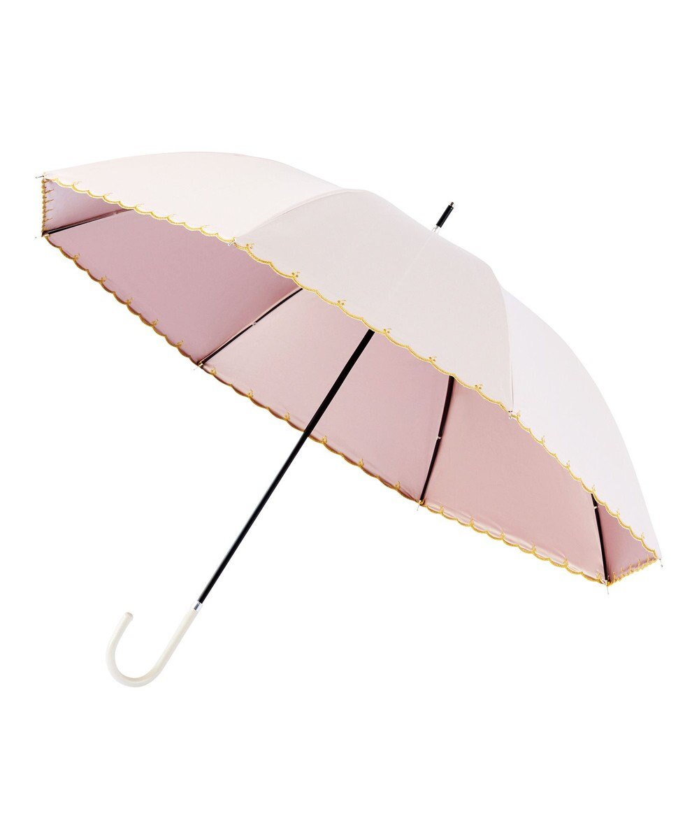 MOONBAT estaa 晴雨兼用 長傘 チェリースカラップ 日傘 遮光 遮熱 UV ペールピンク