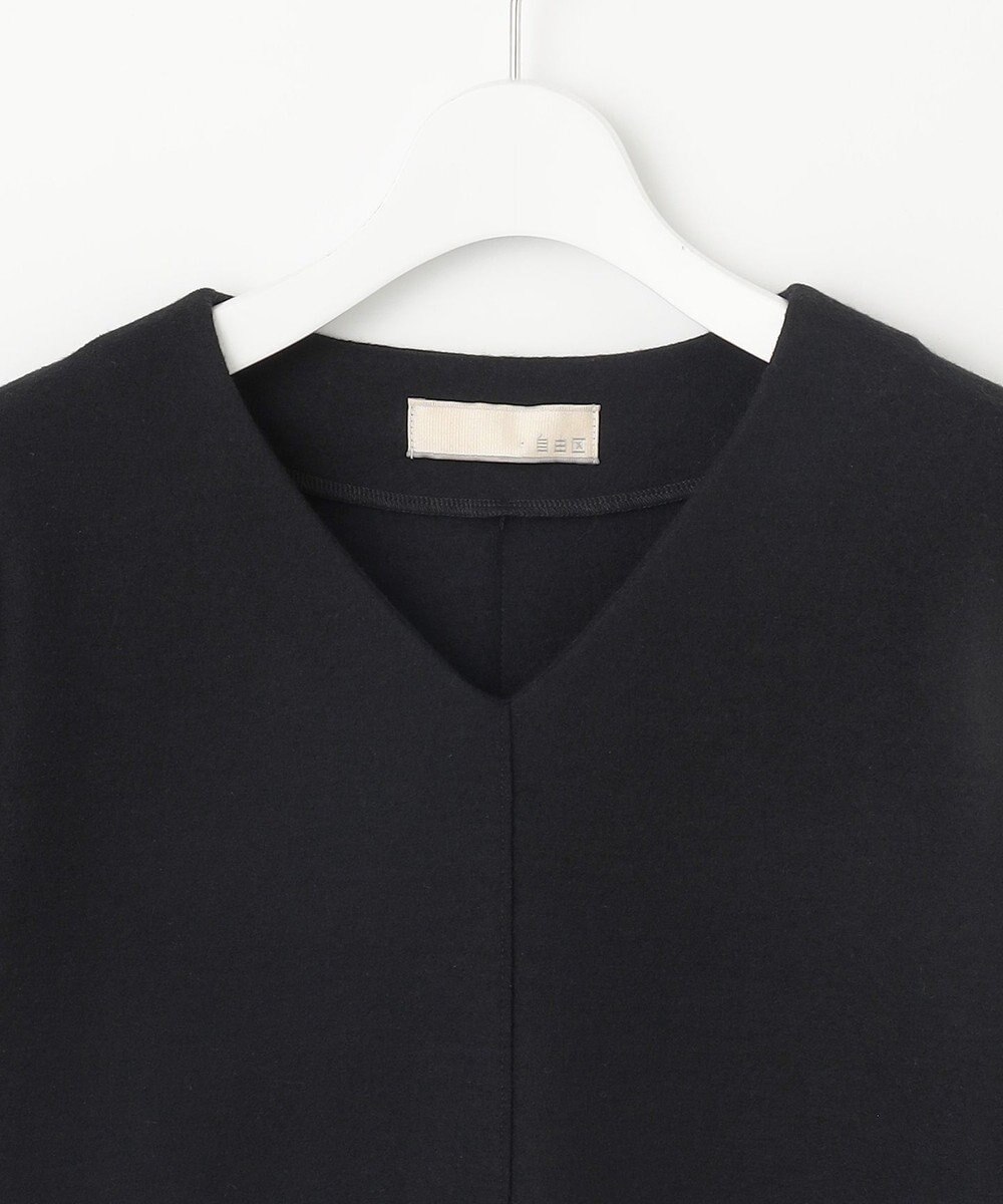 自由区 L ウールニットコンビジャージーVネック ワンピース 