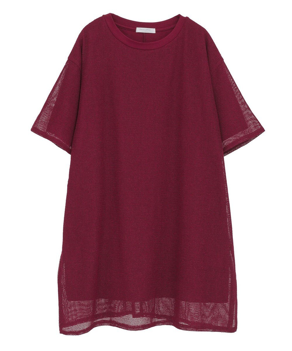 Green Parks 半袖メッシュドッキングチュニック 