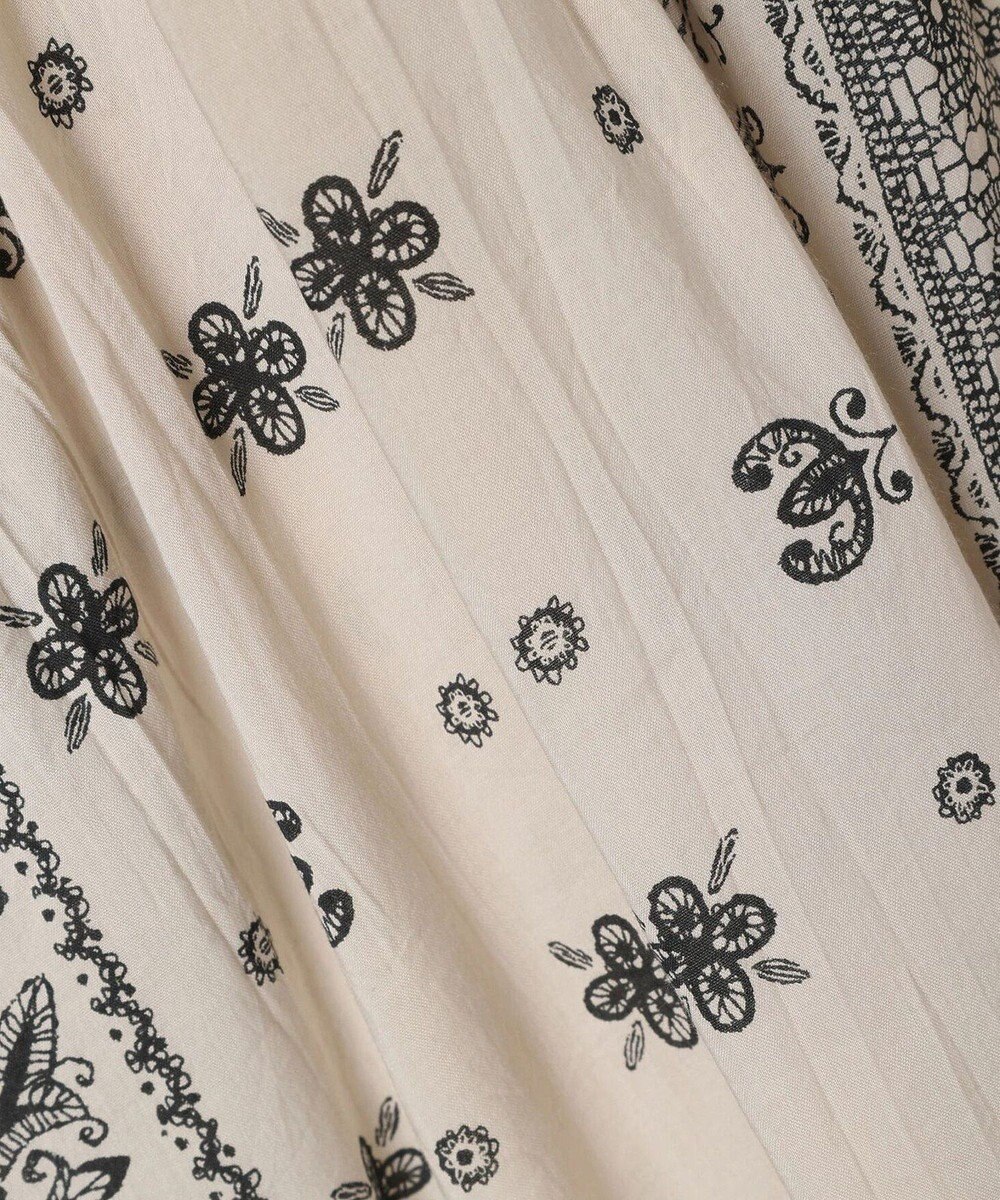 CRAFT STANDARD BOUTIQUE インド綿パネル柄ウエスト切り替えボリュームワンピース 