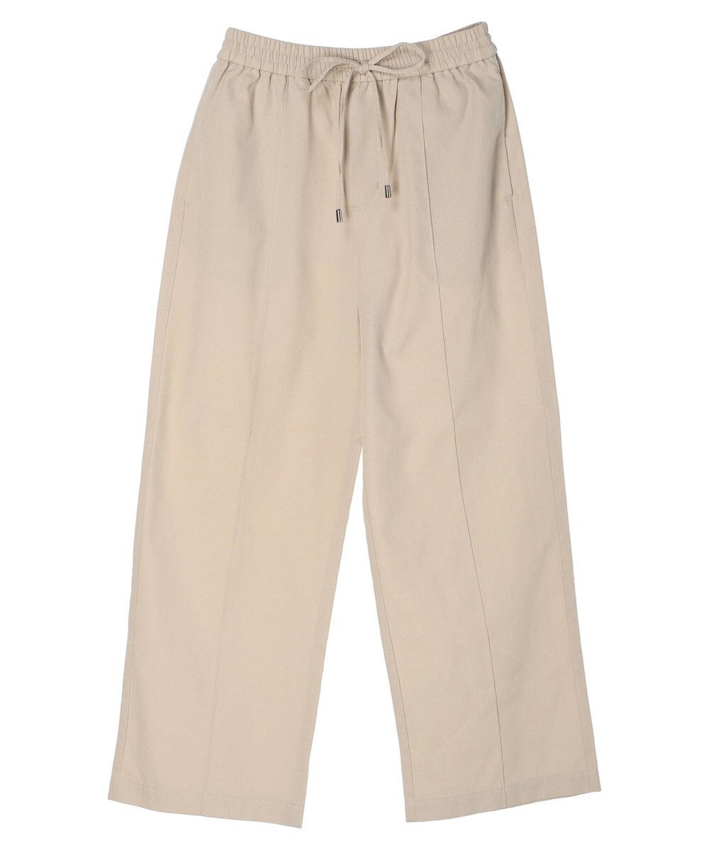 Green Parks 綿麻混イージーワイドパンツ 
