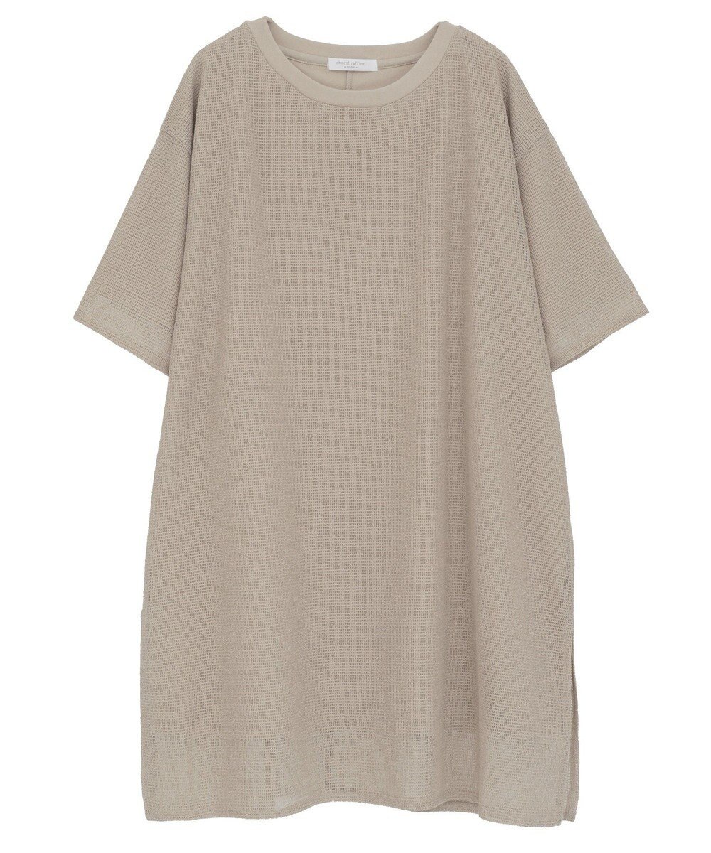 Green Parks 半袖メッシュドッキングチュニック 