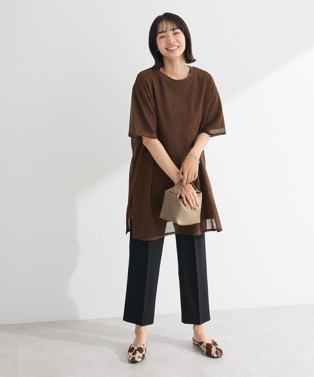 Green Parks 半袖メッシュドッキングチュニック 