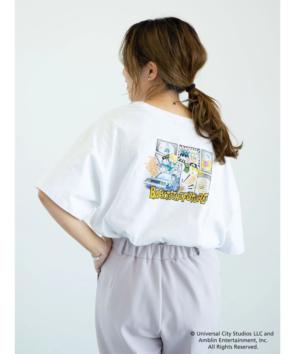 earth music&ecology 【WEB限定】ＢＡＣＫ　ＴＯ　ＴＨＥ　ＦＵＴＵＲＥ　ＣＯＭＩＣ　Ｔシャツ Off White