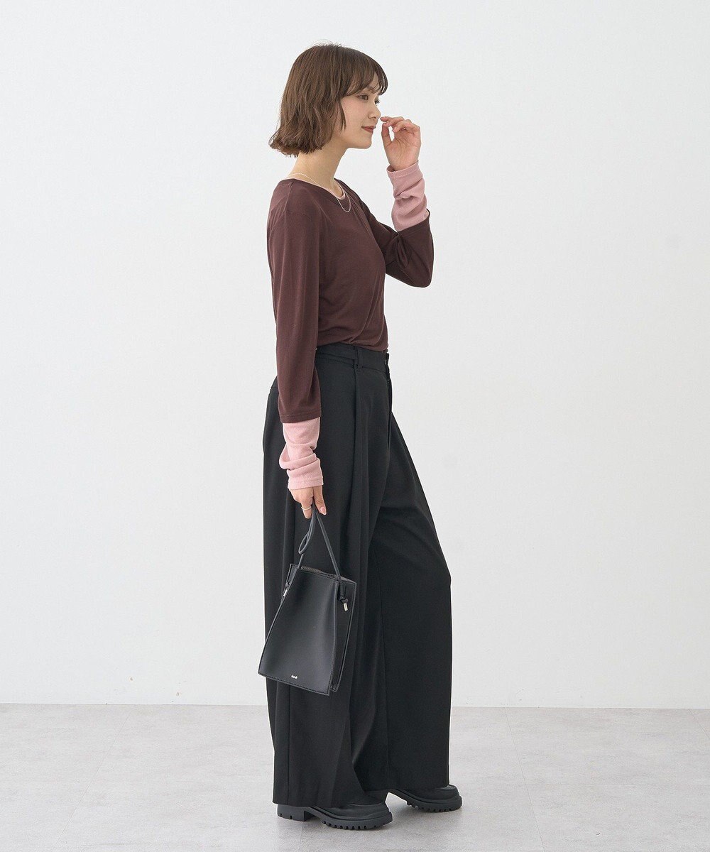 earth music&ecology 【2WAY】ウエストタブタックパンツ 