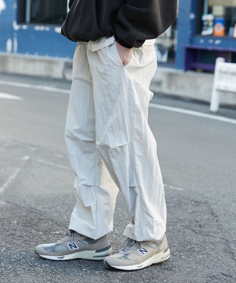 WEGO 【ウエストゴム/MLサイズ展開】ナイロンイージーパンツ 