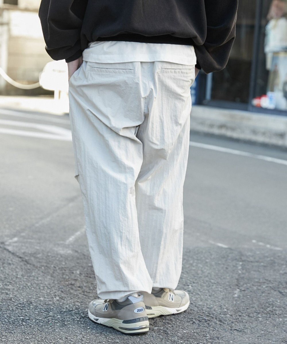 WEGO 【ウエストゴム/MLサイズ展開】ナイロンイージーパンツ 
