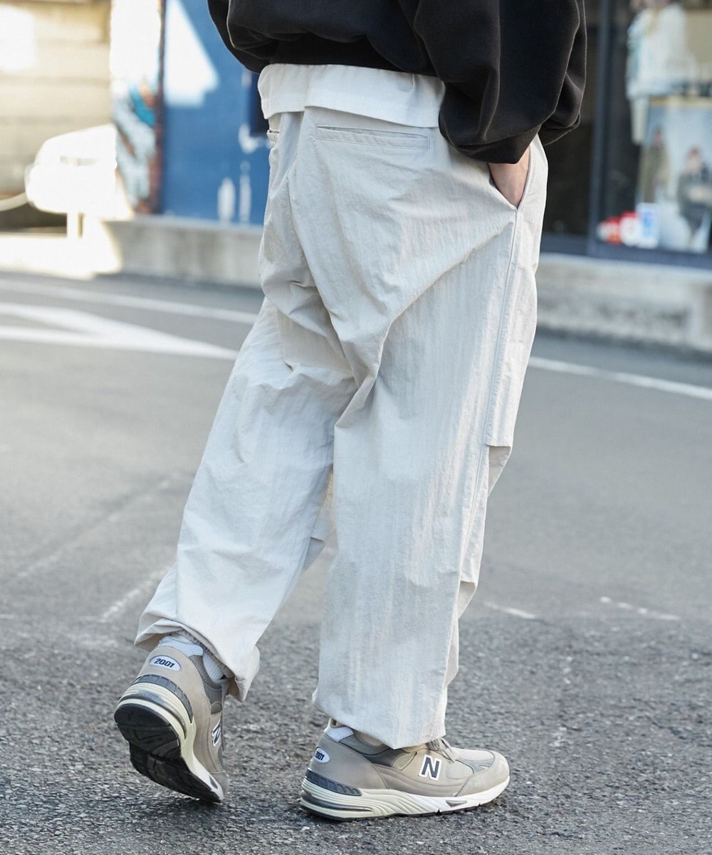 WEGO 【ウエストゴム/MLサイズ展開】ナイロンイージーパンツ 
