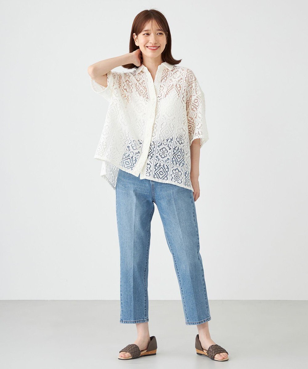 SHARE PARK LADIES オーバーサイズレースシャツ 