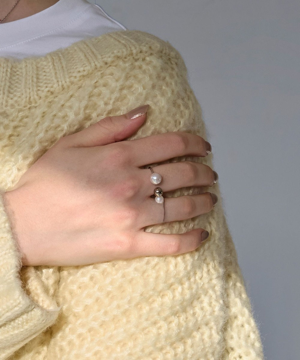 Phoebe 【金属アレルギー対応】ミックスドットリング　シルバー/ニッケルフリー/パール 