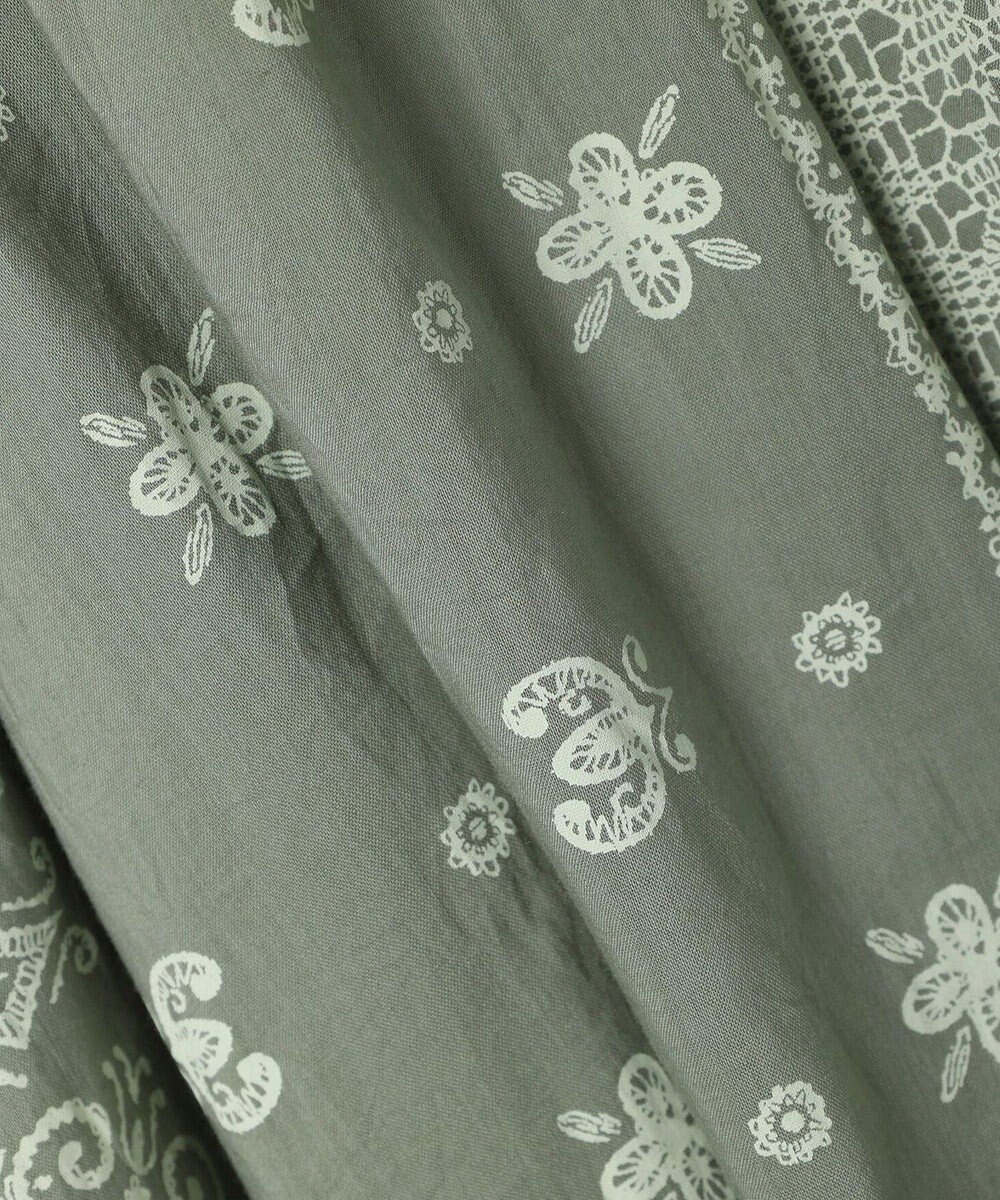 CRAFT STANDARD BOUTIQUE インド綿パネル柄ウエスト切り替えボリュームワンピース 