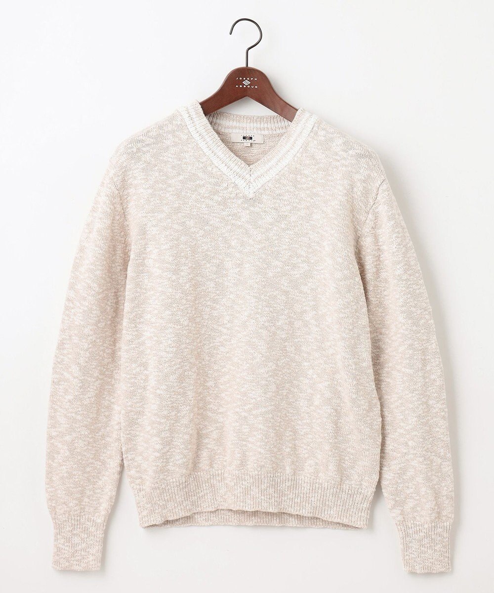 JOSEPH ABBOUD 【洗える・イタリア糸使用】コットンスラブ Vネック ニット 